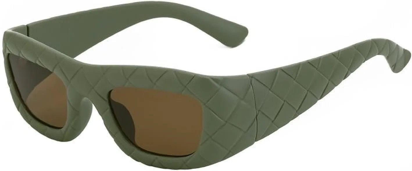 

Модные прямоугольные солнцезащитные очки с плетением Intrecciato для женщин и мужчин, роскошные, популярные винтажные очки для мужчин и женщин generic, C3greenbrown