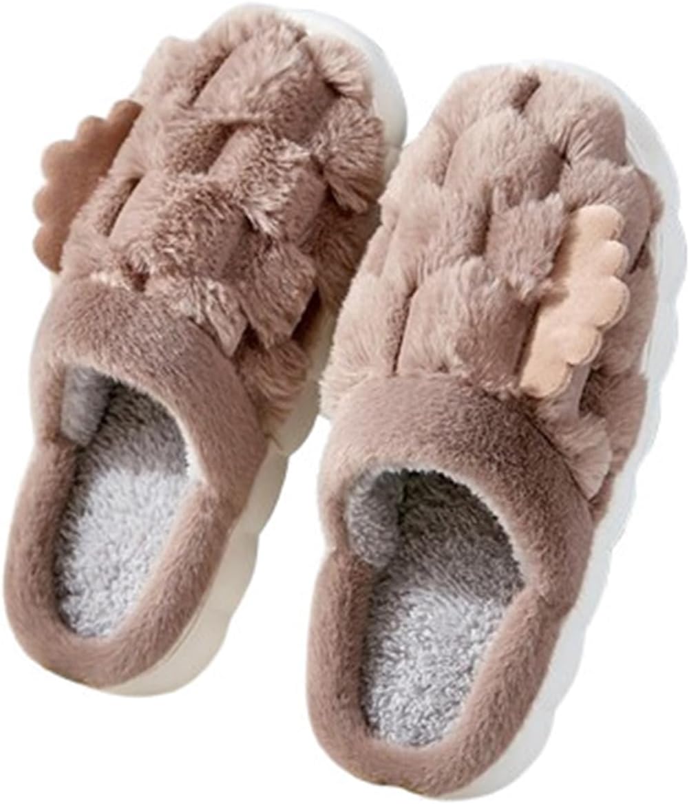 

Женские и мужские уютные пушистые домашние тапочки с животным принтом черепахи с крыльями, с памятью формы, против скольжения, легкие, для дома (38/39 EU, кофе) Znel, Coffee 38/39 EU