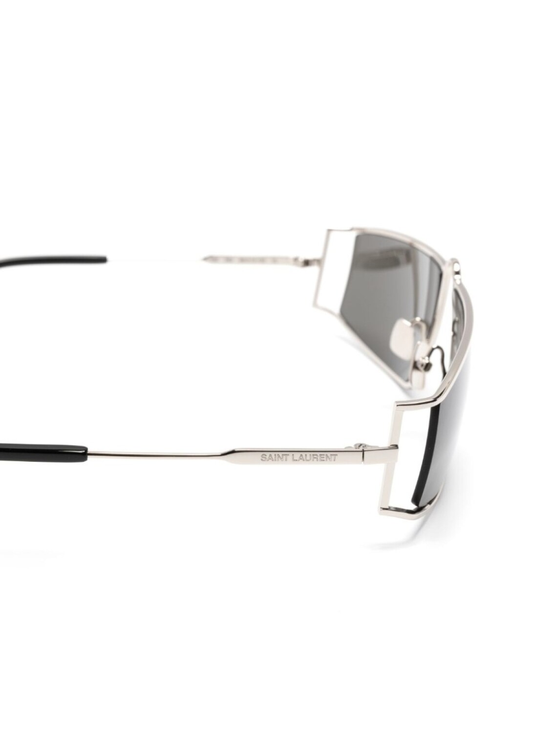 Saint Laurent Eyewear солнцезащитные очки в квадратной оправе, серебряный — фото 3