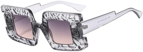 

Уникальные двухцветные квадратные солнцезащитные очки для женщин 2027 года с защитой от УФ-излучения UV400, ретро-стиль, градиентные солнцезащитные очки для мужчин MTZJH, Grey Grey Tea