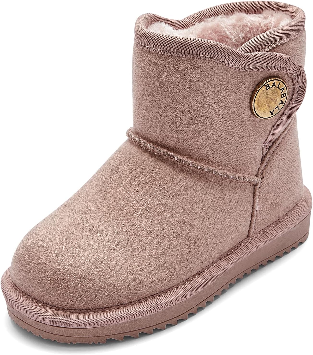 

Водонепроницаемые зимние сапоги Balabala для девочек, теплые детские зимние сапоги, снежные сапоги для мальчиков, трекинговые сапоги из искусственной замши с мехом, Pink