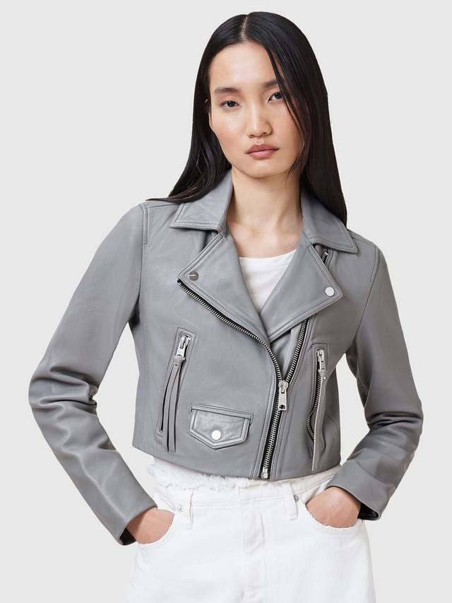 

Байкерская куртка elora из чистой кожи AllSaints, цвет Mid Grey