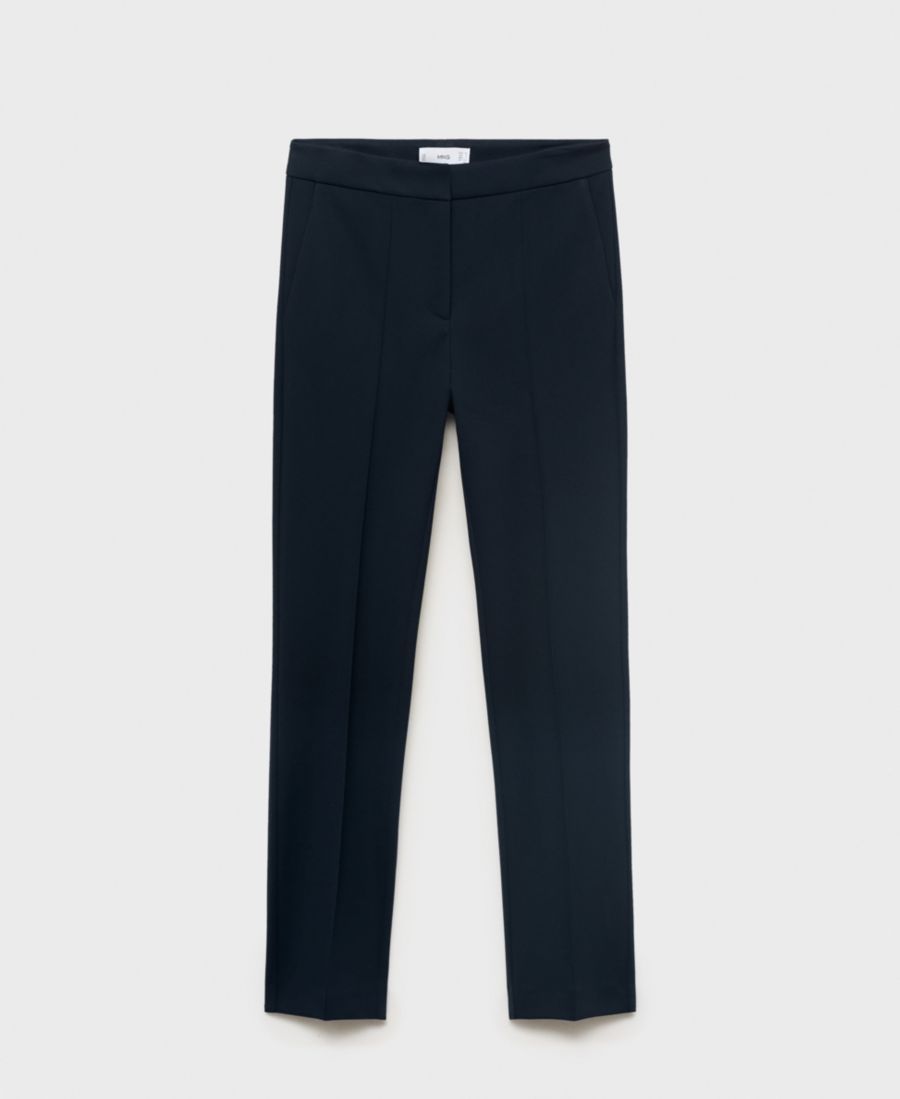 

Женские прямые брюки со средней посадкой MANGO, Dark Navy