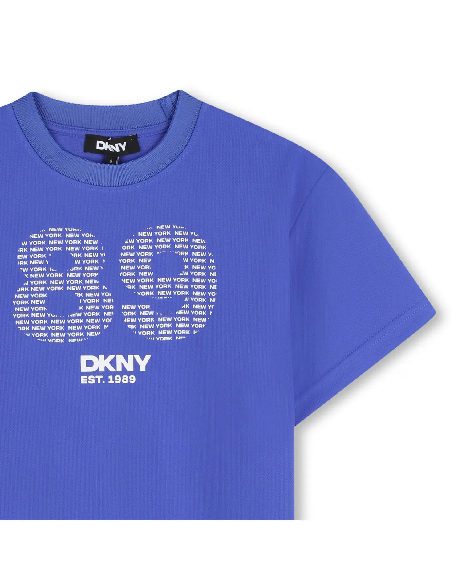 Унисекс футболка с коротким рукавом и большим принтом DKNY, синий — фото 4