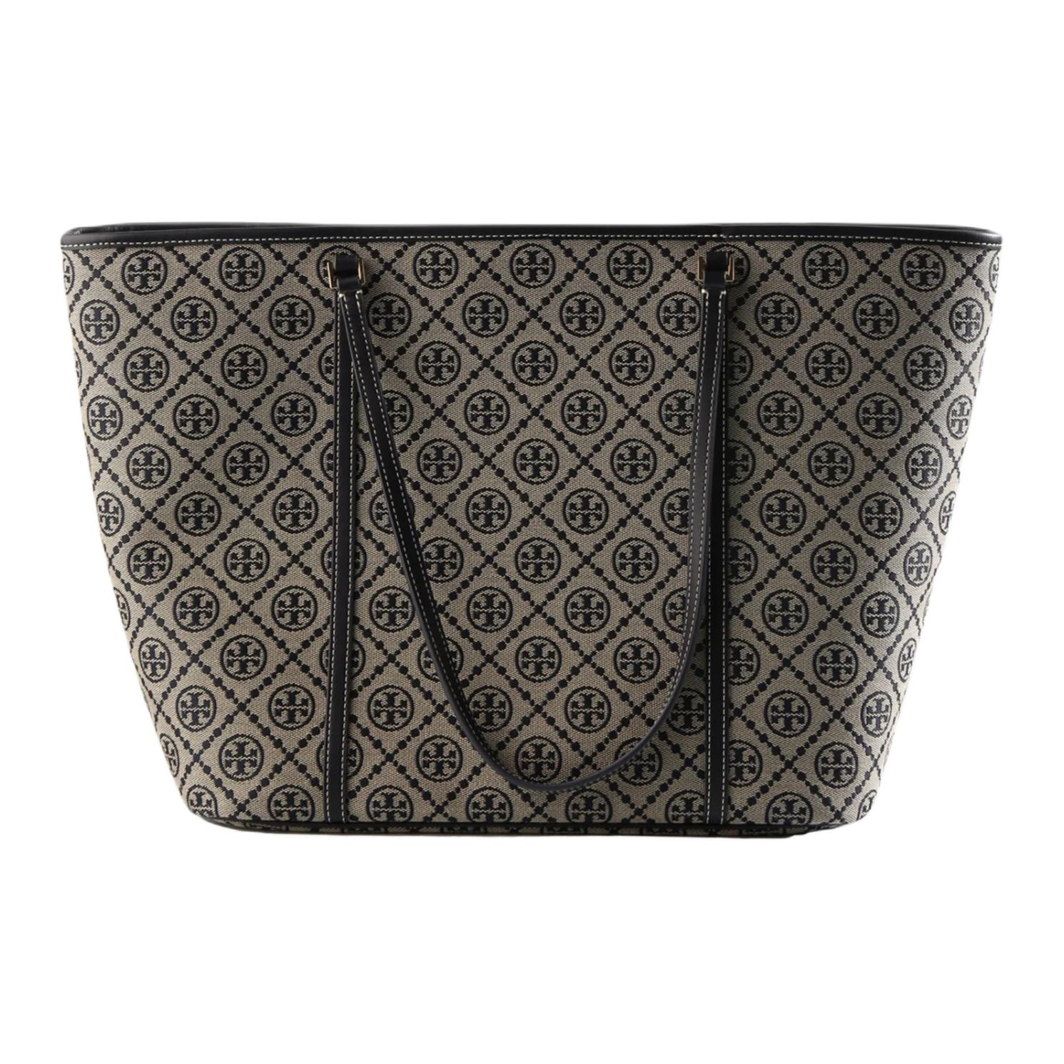 

TORY BURCH Сумка-тоут с молнией T Monogram в темно-синем цвете