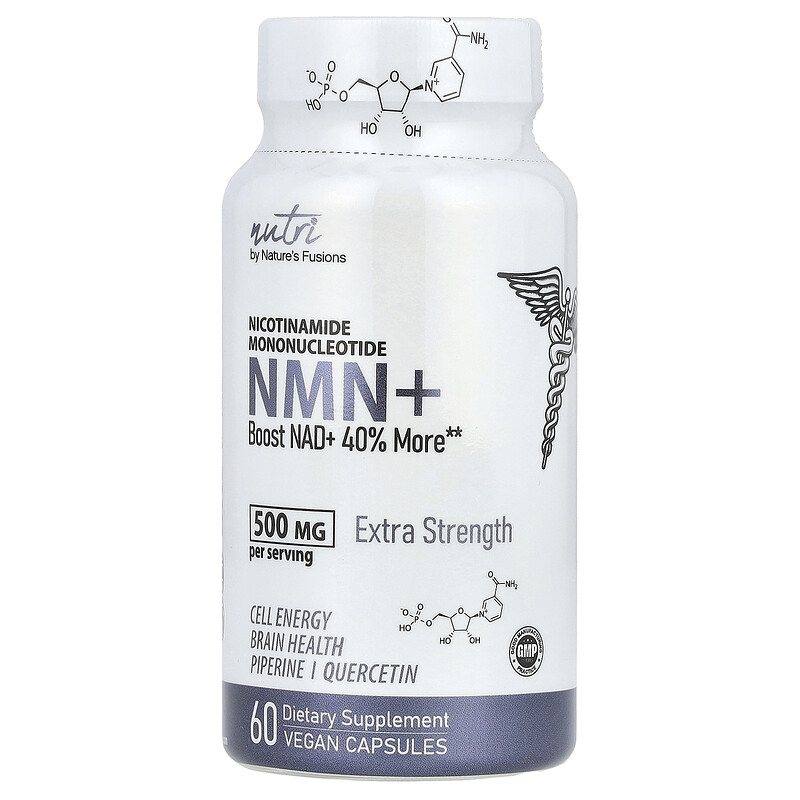 

Nutri, NMN +, повышенная сила действия, 500 мг, 60 веганских капсул (250 мг на капсулу)