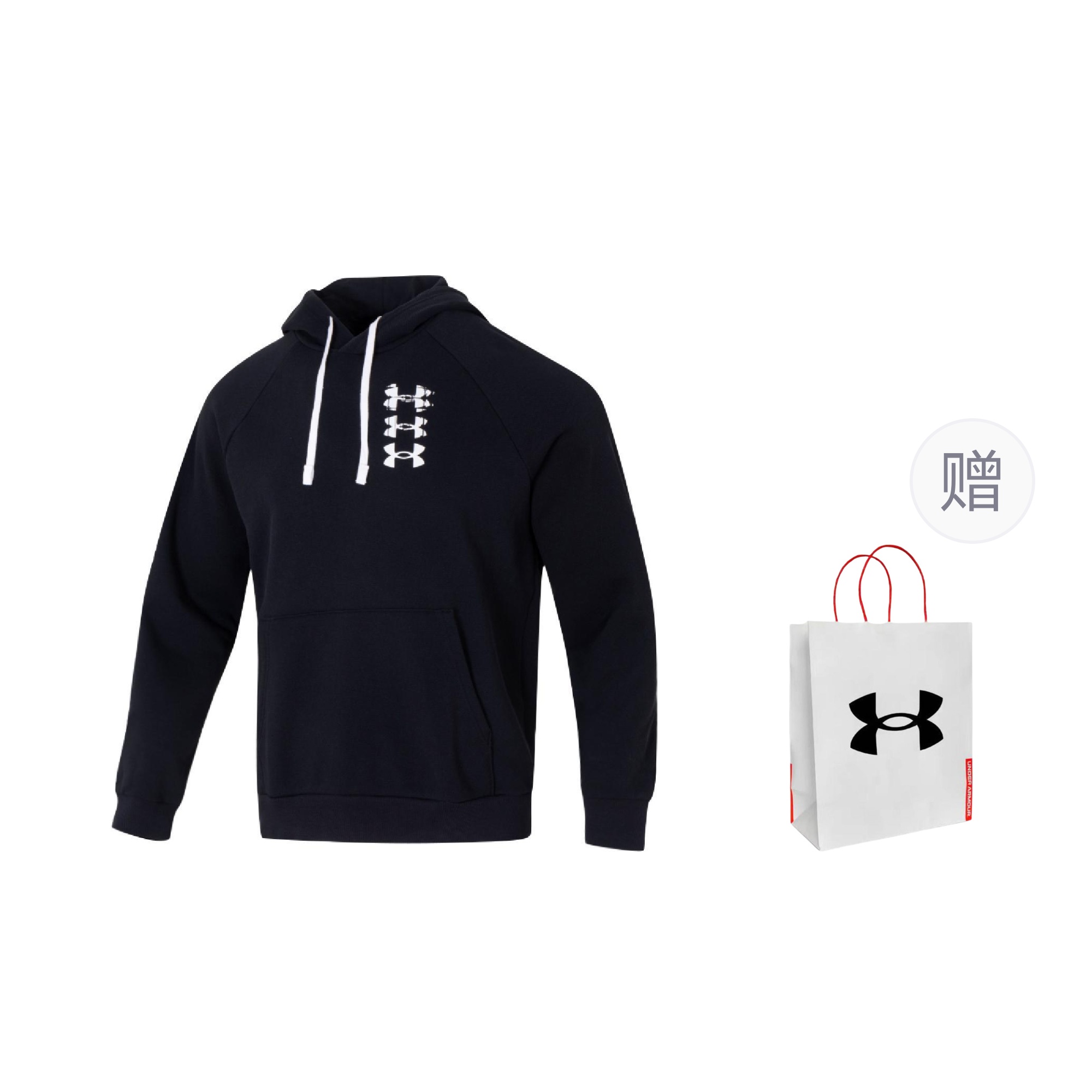 

Under Armour Свитшот унисекс черный, в комплекте подарочная сумка