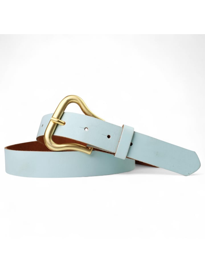 

Женский кожаный ремень, цвет золото в цвете аквамарин FRONHOFER