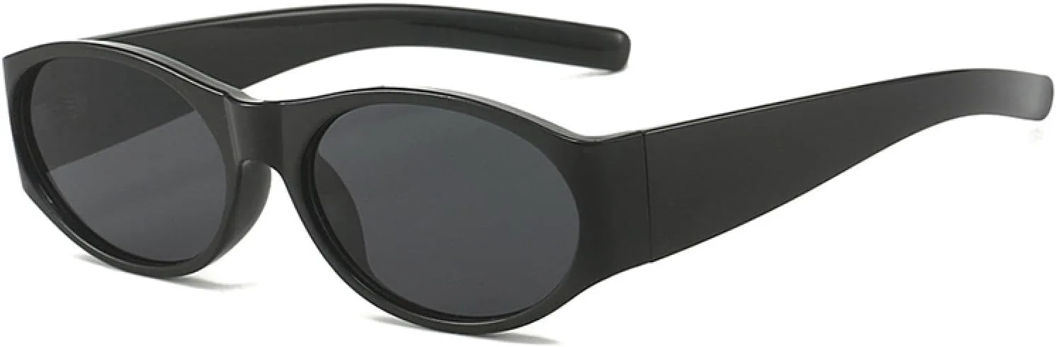 

Ретро овальные солнцезащитные очки для мужчин, модные, с градиентным затемнением, защита от УФ-излучения UV400, для женщин TVTBBVV, Black Gray