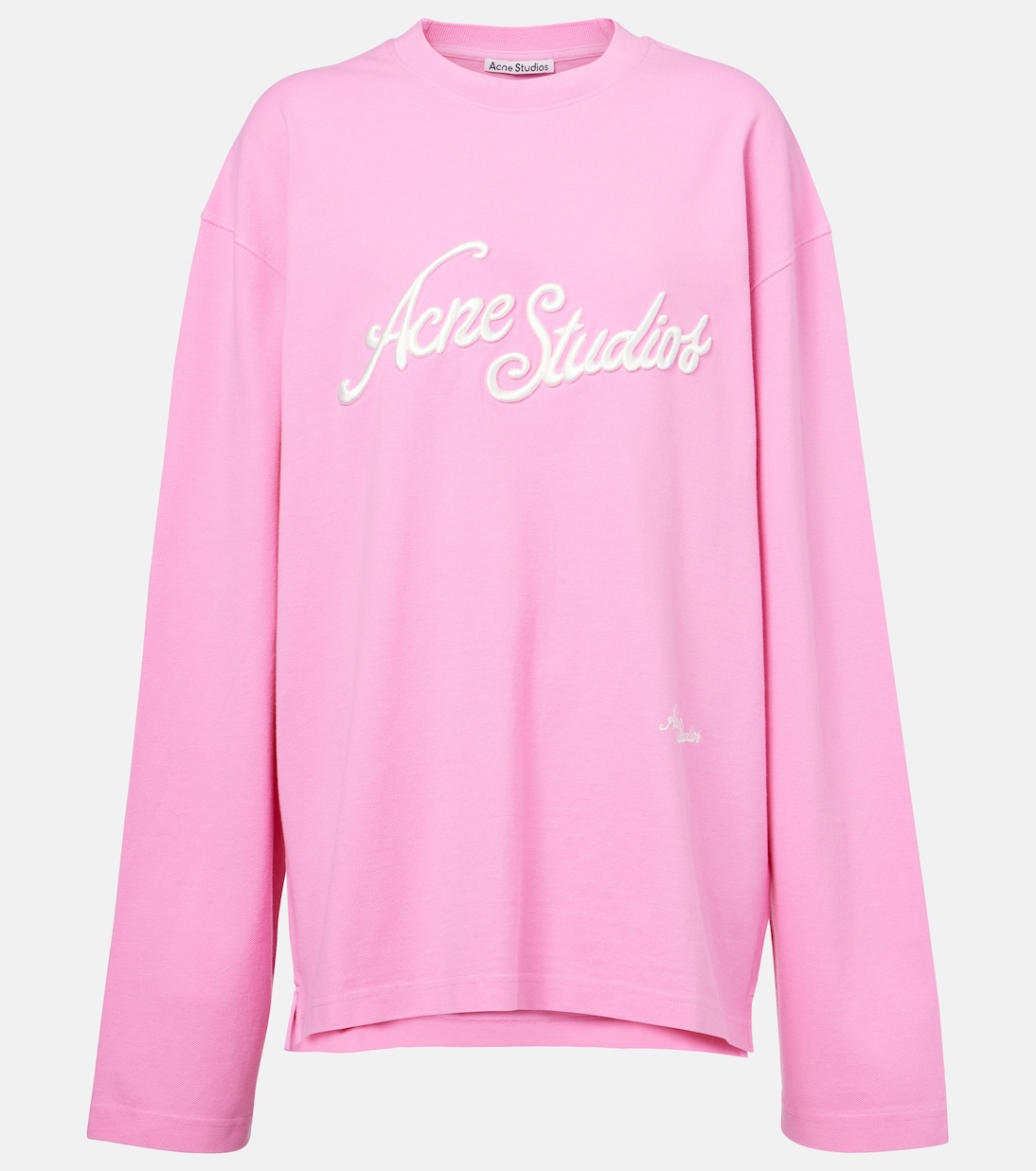 

Футболка из хлопкового джерси с вышитым логотипом Acne Studios, Bubble Pink