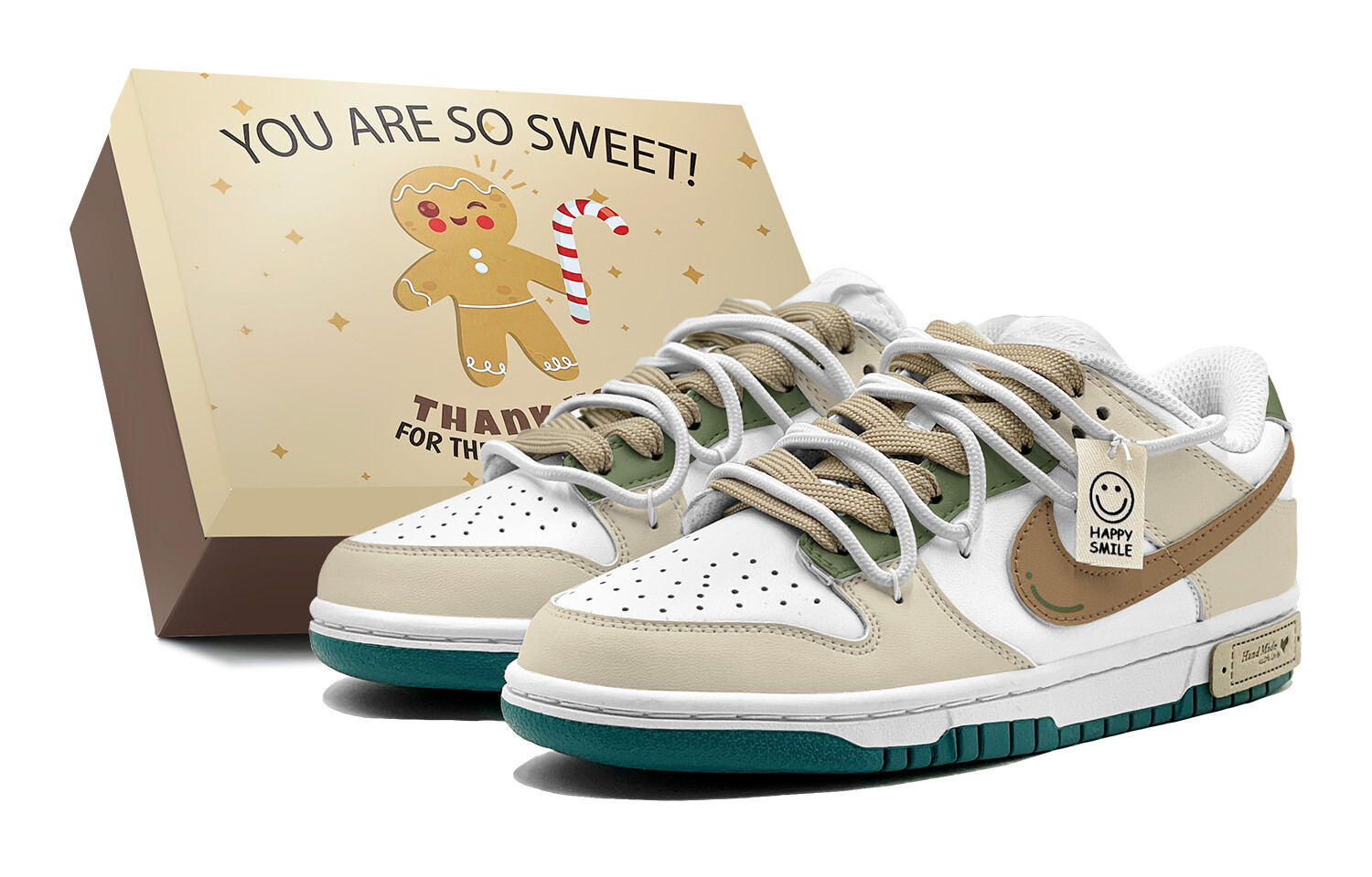 

Кроссовки для скейтбординга Dunk женские, низкие, коричневый Nike