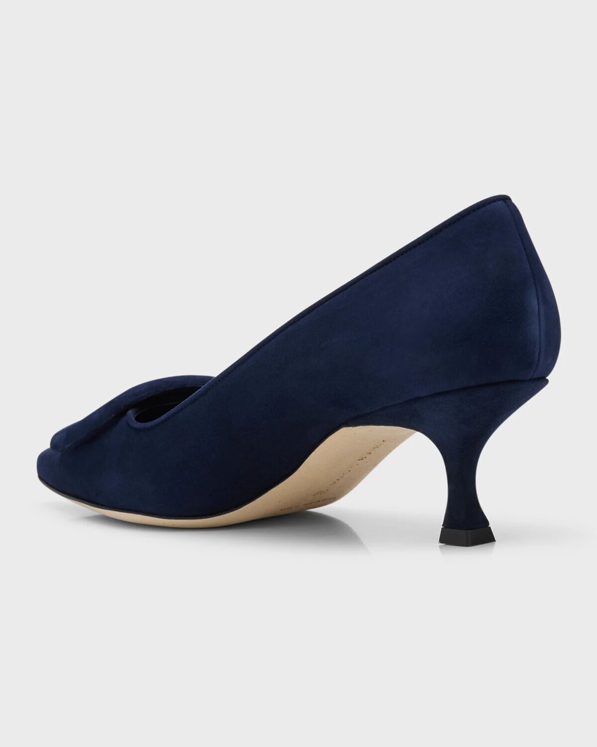 Замшевые туфли Maysale с пряжкой Manolo Blahnik, цвет Navy — фото 4