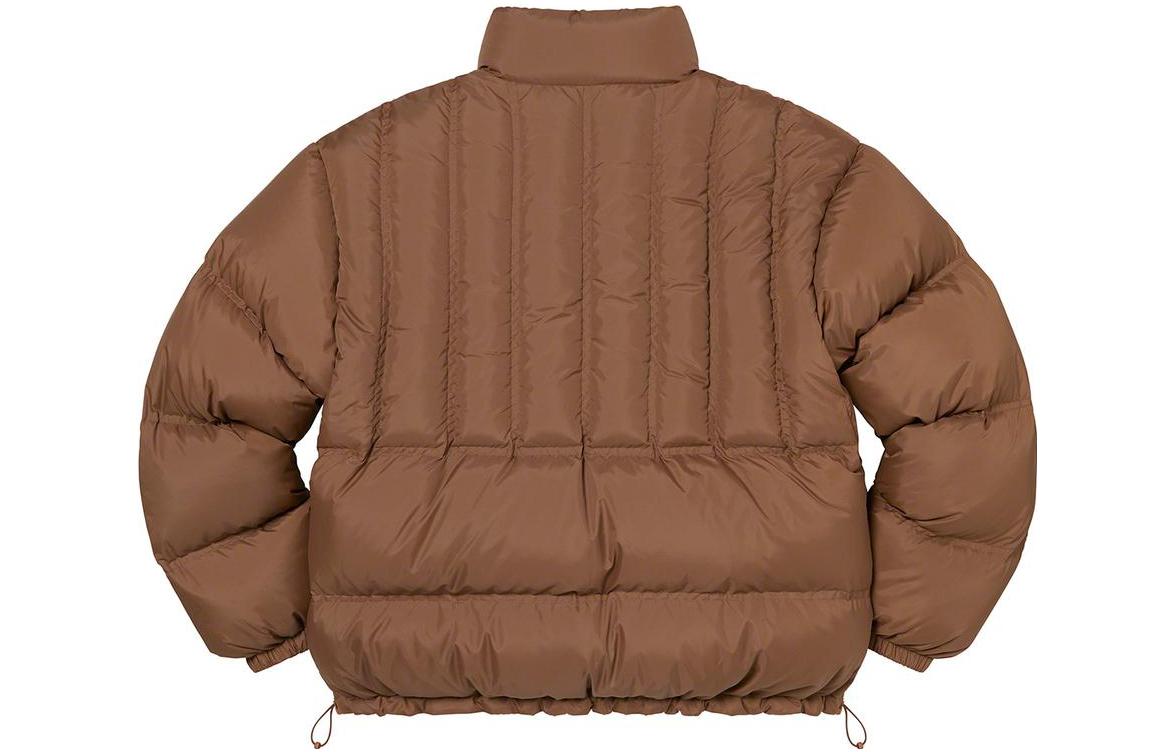 Двусторонняя фланелевая пуховая куртка Supreme, tan — фото 4