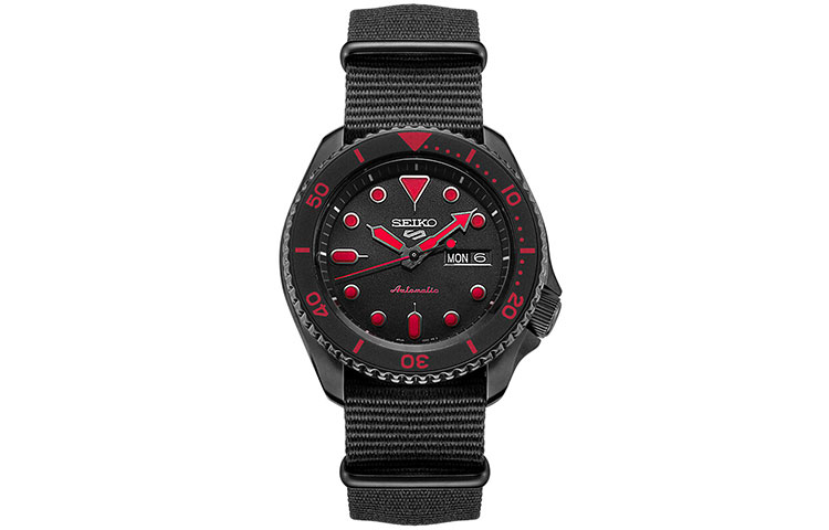 

SEIKO Часы Mechanical Movement Nylon Strap Watch Men's Watch Black Dial