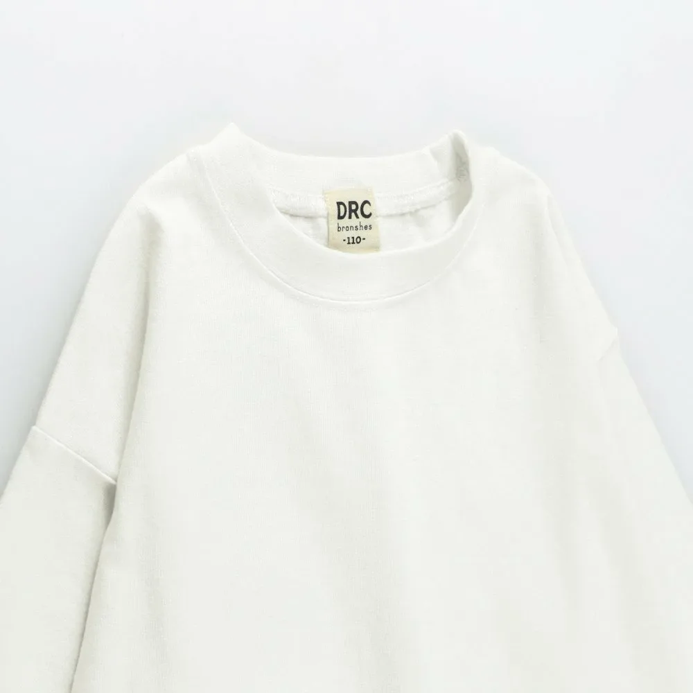 Свободная однотонная футболка с длинными рукавами Branshes, off white — фото 2