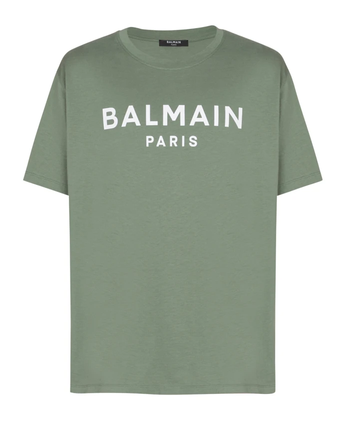 

Футболка с принтом «Париж» Balmain, зеленый