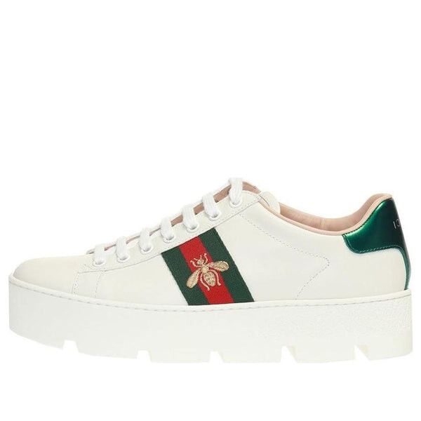 Кроссовки ace embroidered platform 'white' Gucci, белый