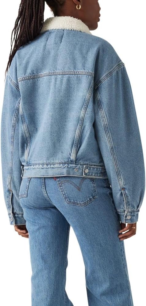 Женская куртка Levi's с воротником из шерпы, голубой — фото 2