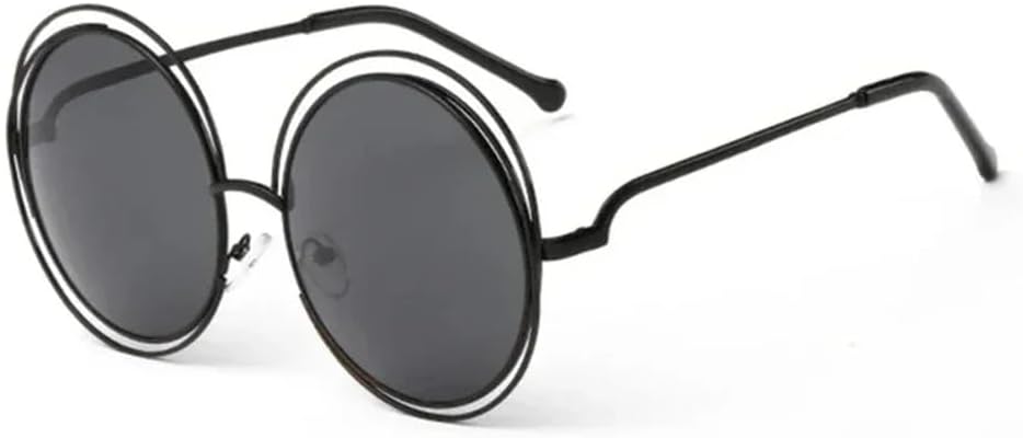 

Винтажные круглые солнцезащитные очки большого размера с крупными линзами и зеркальным покрытием для женщин, в металлической оправе, стильные женские солнцезащитные очки KTUCN, 3-black-gray