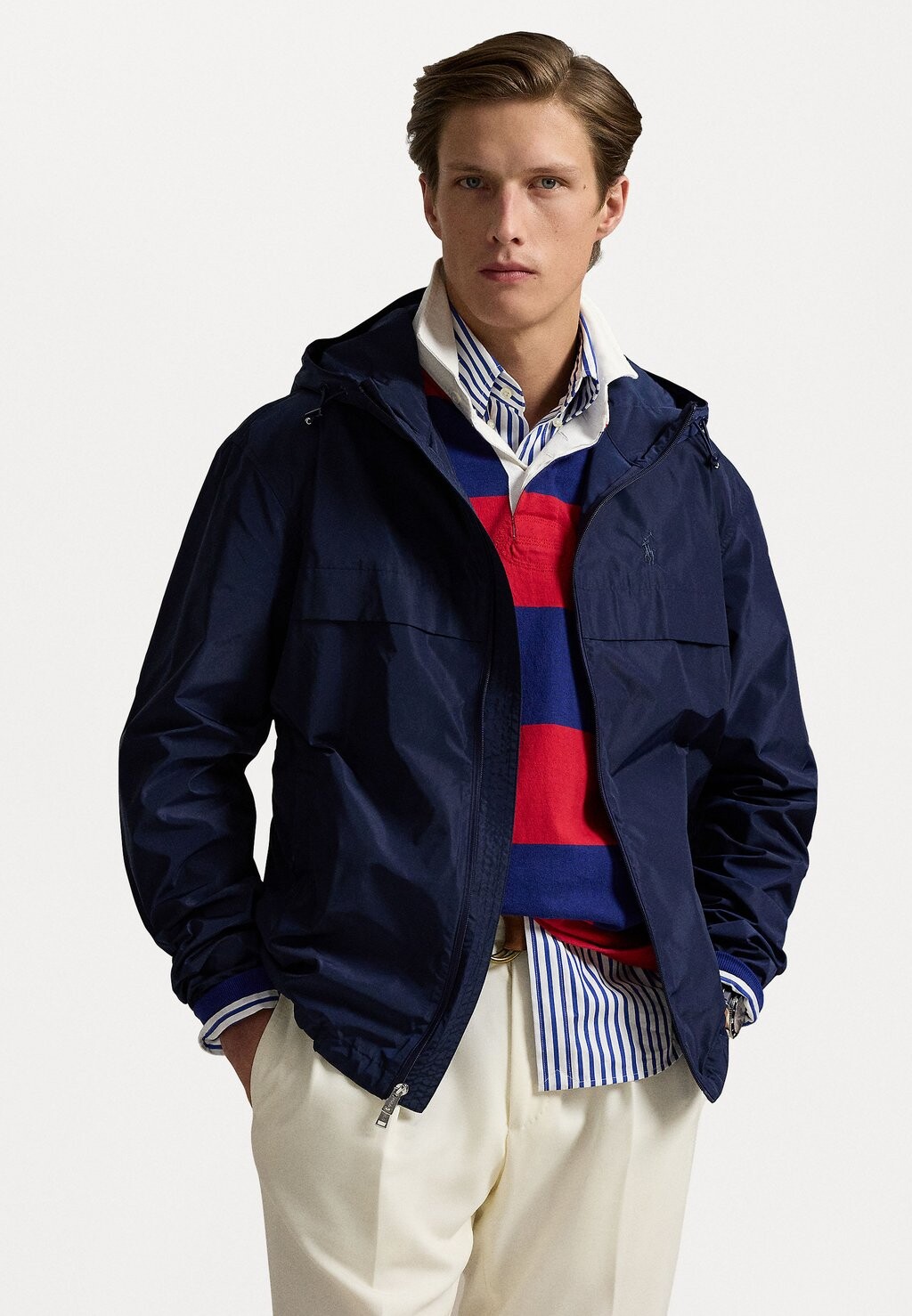 

Летняя куртка FULL-ZIP HOODED JACKET Polo Ralph Lauren, темно-синий