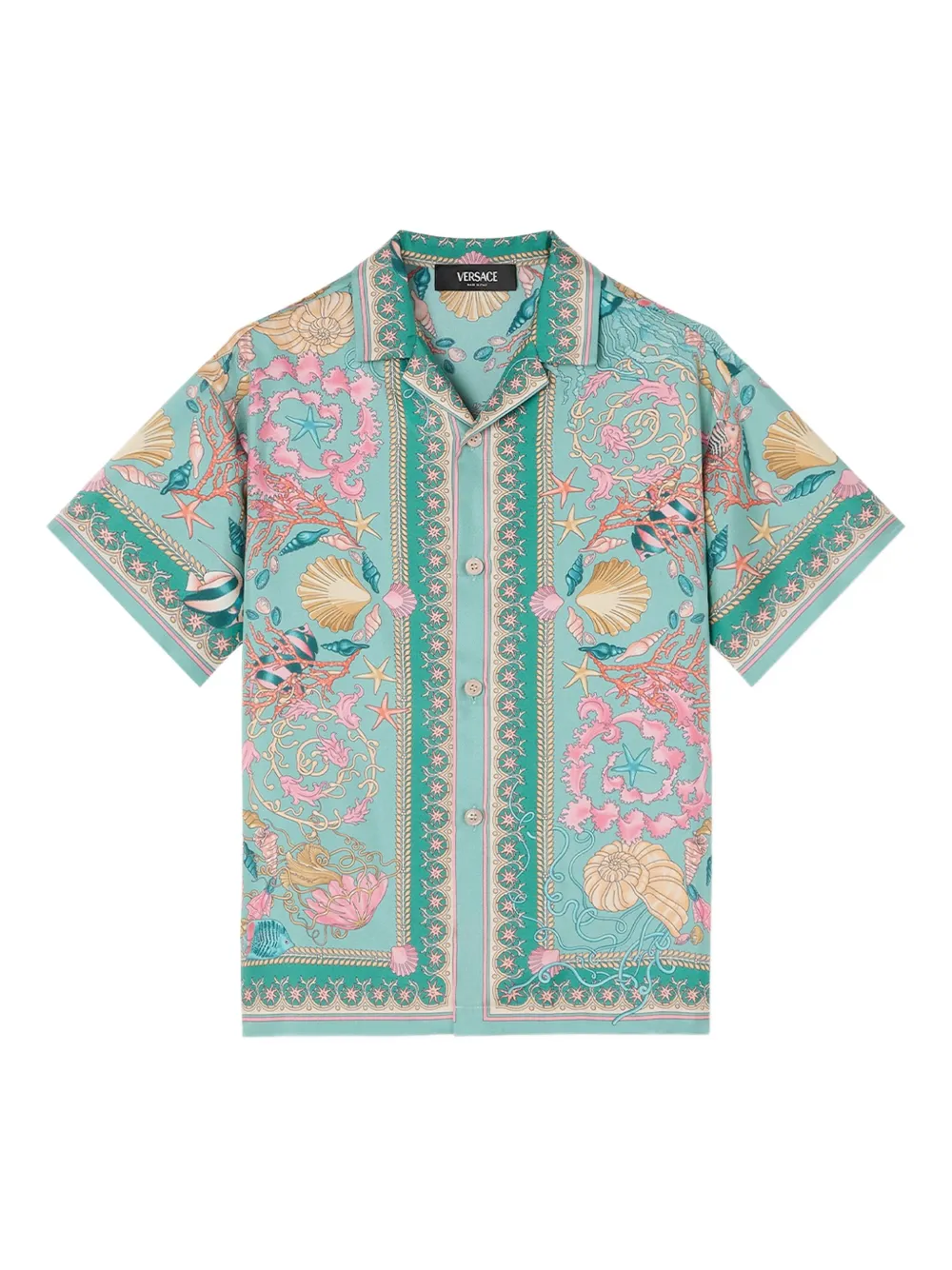 

Рубашка Underwater Barocco с короткими рукавами Versace Kids, зеленый