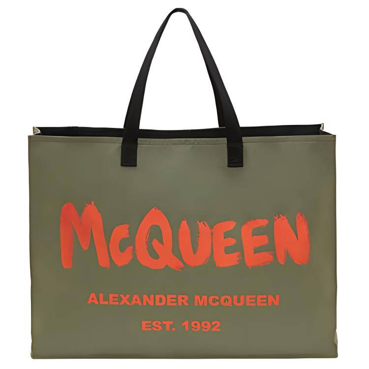

Хлопковая сумка через плечо мужская армейский зеленый Alexander McQueen