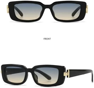 

Модные маленькие квадратные солнцезащитные очки для женщин и мужчин, простые ретро-очки высокого качества для вождения, трендовые очки UV400 MTZJH, Black Black