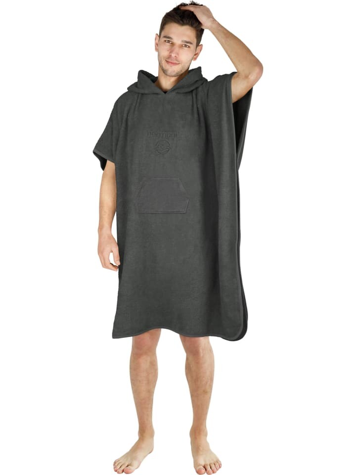 

Халат normani Badeponcho aus Bio-Baumwolle Sitra, антрацит