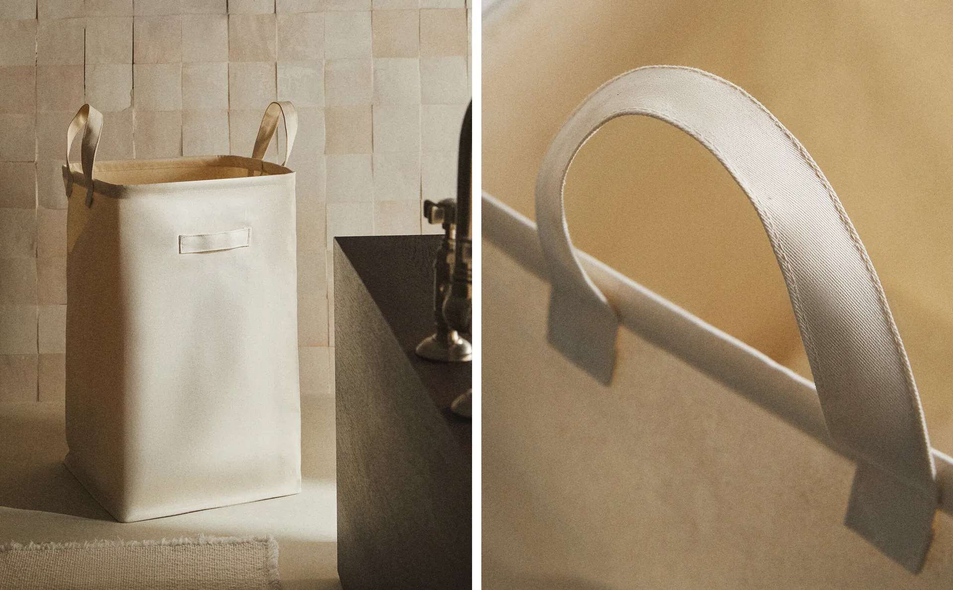 

Квадратная корзина для белья Zara Home, светло-бежевый