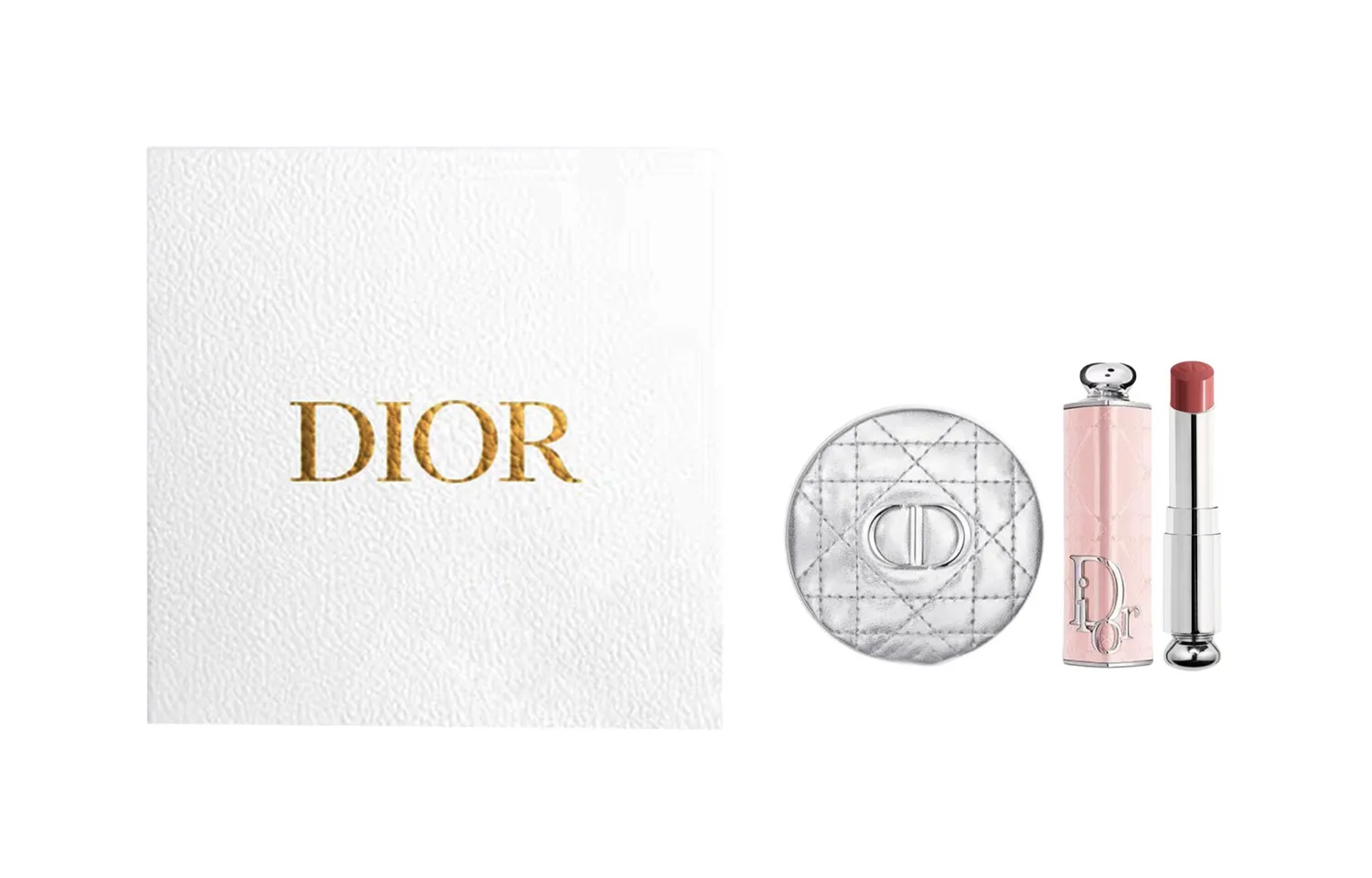 DIOR Набор стойкого увлажняющего макияжа Natural No Transfer, Two-Piece Set: Hydrating Velvet Cushion #1N+Enchanting Lipstick #786