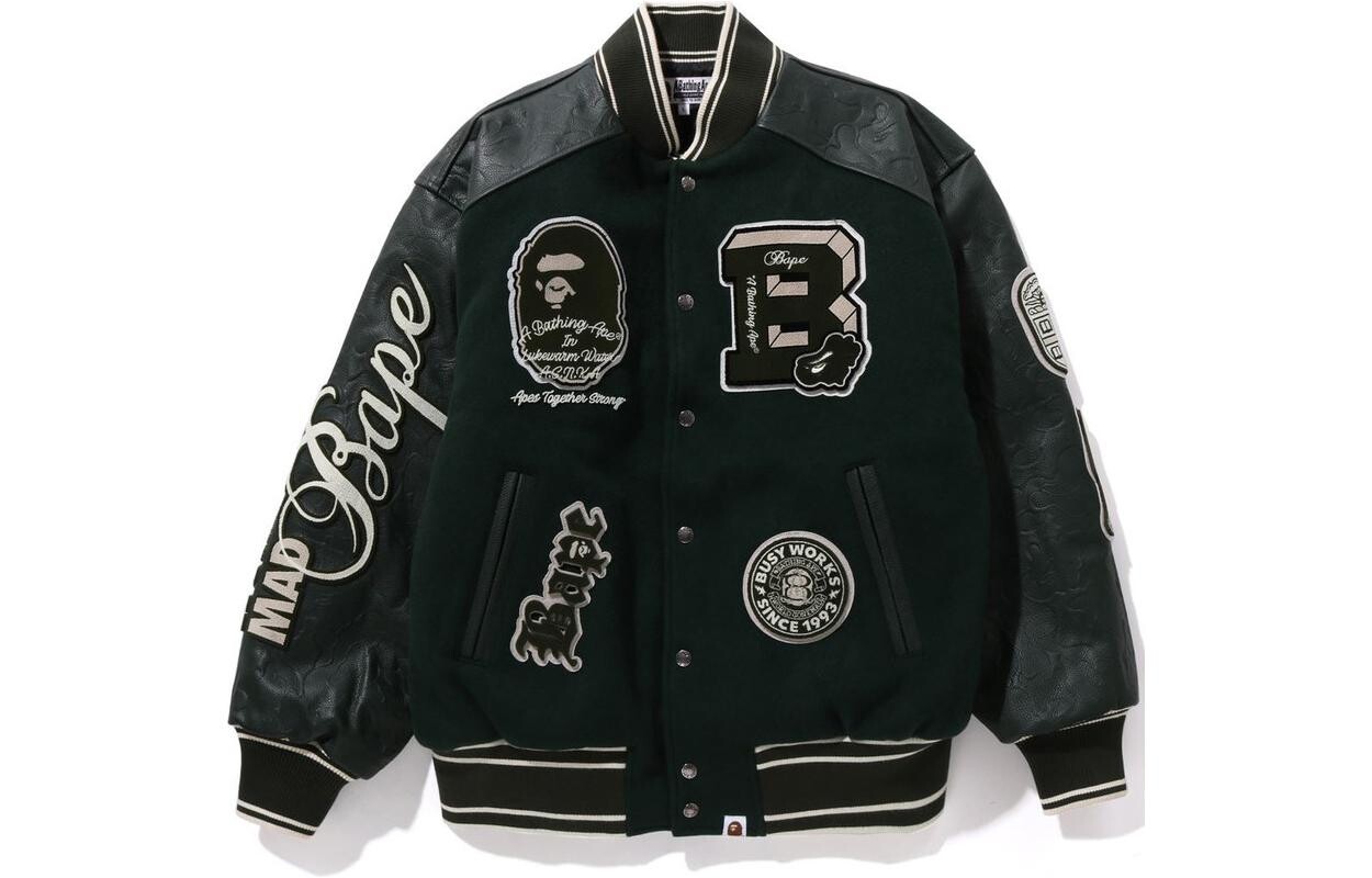 

BAPE Bape Patch Куртка университетская A Bathing Ape, темно-синий