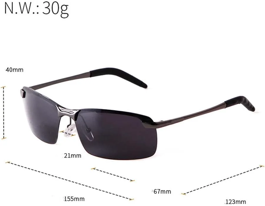 

Мужские солнцезащитные очки в металлической оправе, модные очки для активного отдыха, рыбалки, вождения, защита от ультрафиолета UV400 HVTVTLA, C1 Gun All Grey