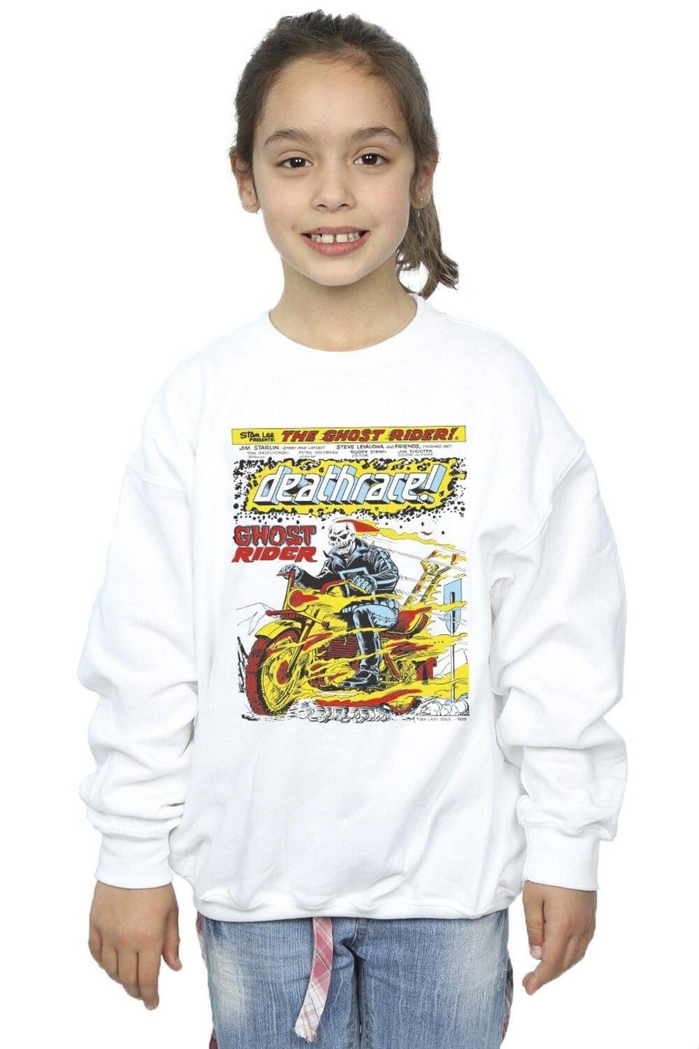 

Толстовка Deathrace с грудью Ghost Rider Marvel, белый