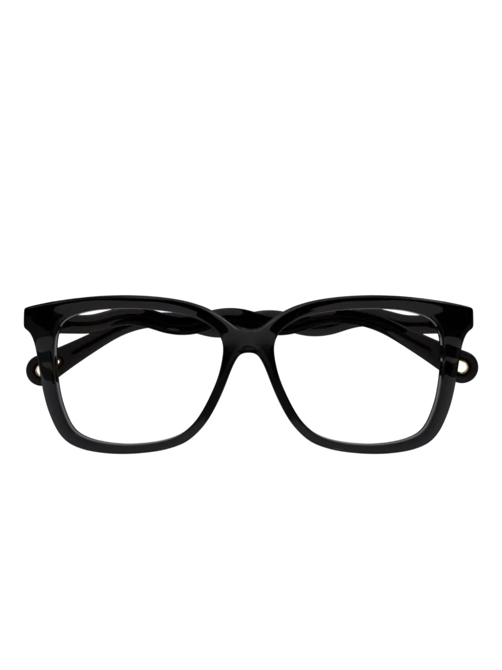 

Очки с волнистыми дужками и квадратной оправой Chloé Eyewear, черный