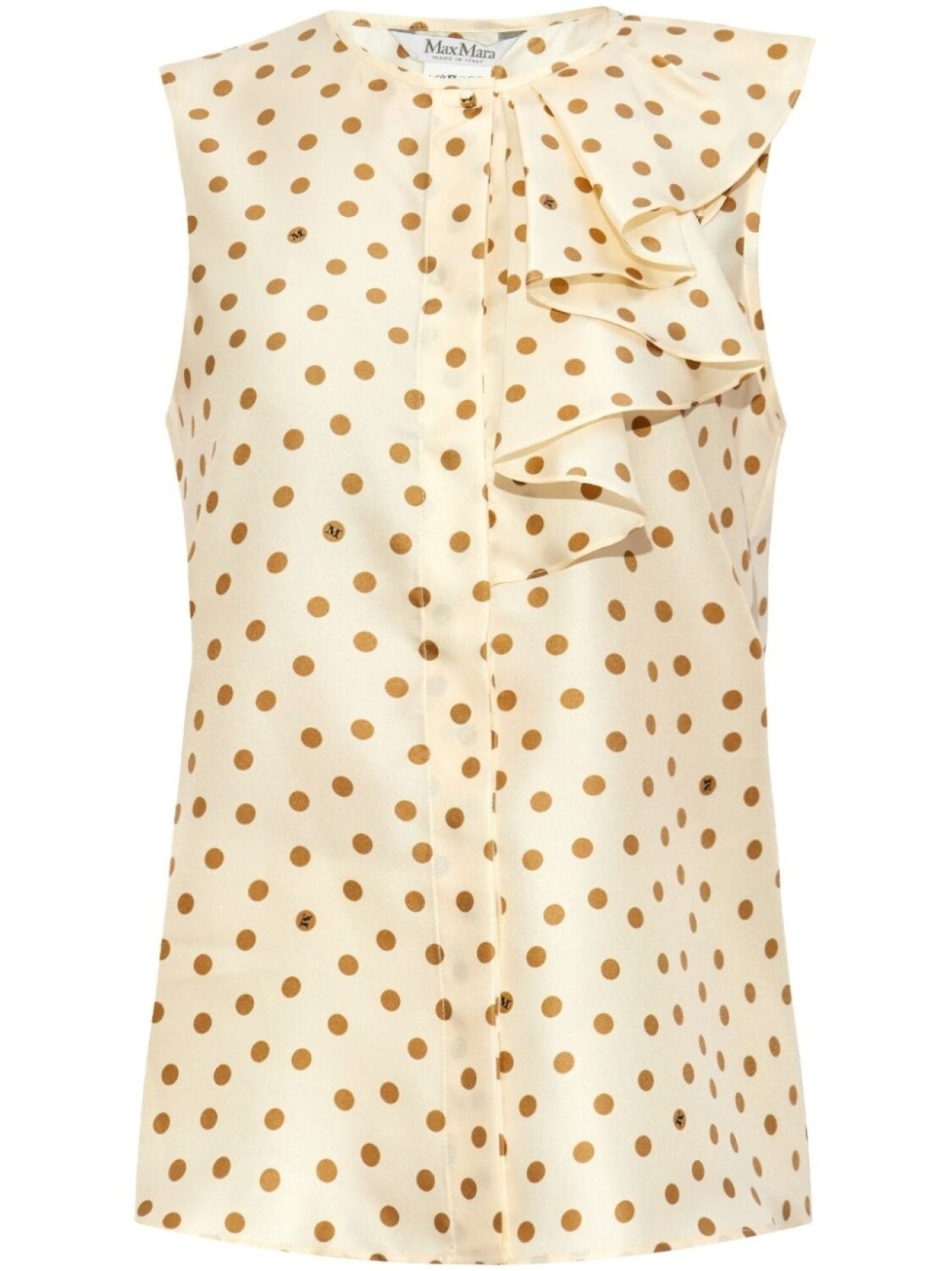 

Max Mara шелковая блузка Pegli в горох, нейтральный цвет