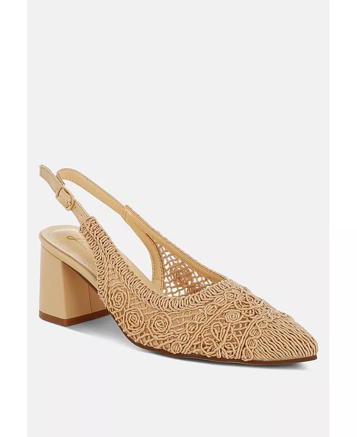 Женские босоножки Tolina Woven Design Slingback London Rag, загар/бежевый — фото 3
