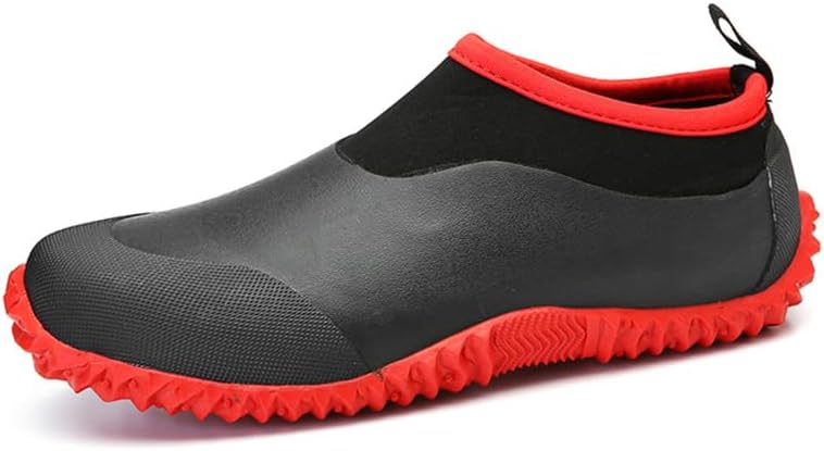 

Мужские и женские низкие водонепроницаемые противоскользящие повседневные резиновые дождевые ботинки для улицы Waolsu, красный