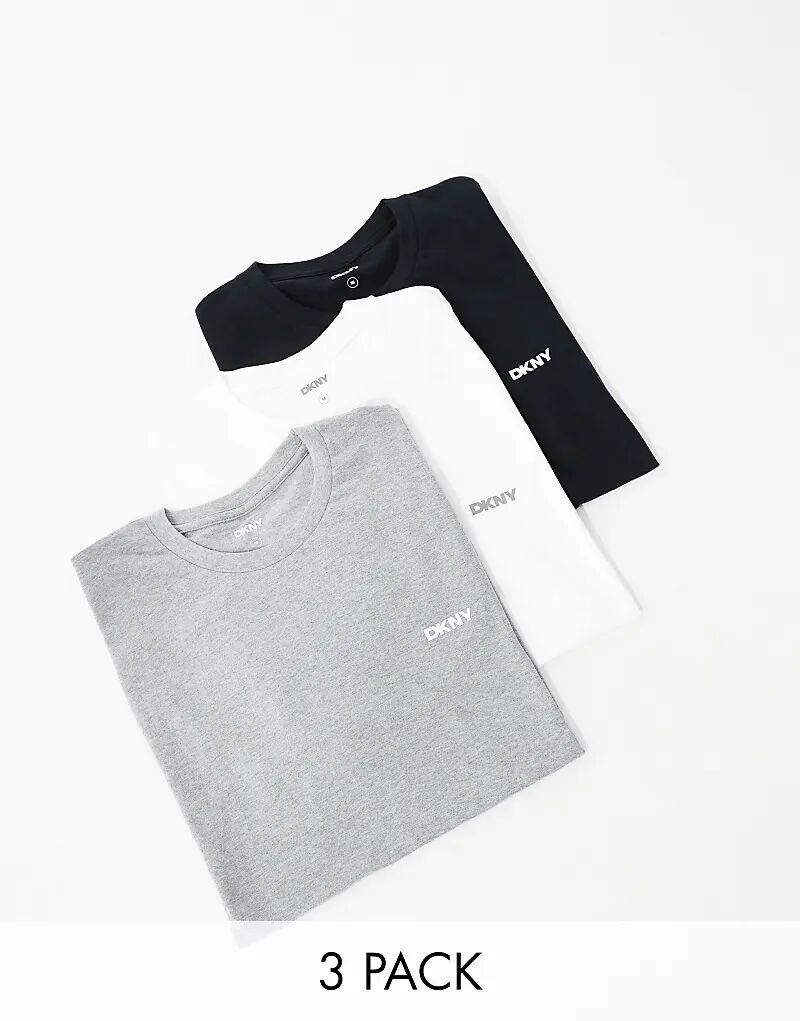 

Упаковка из 3 больших футболок черного цвета DKNY