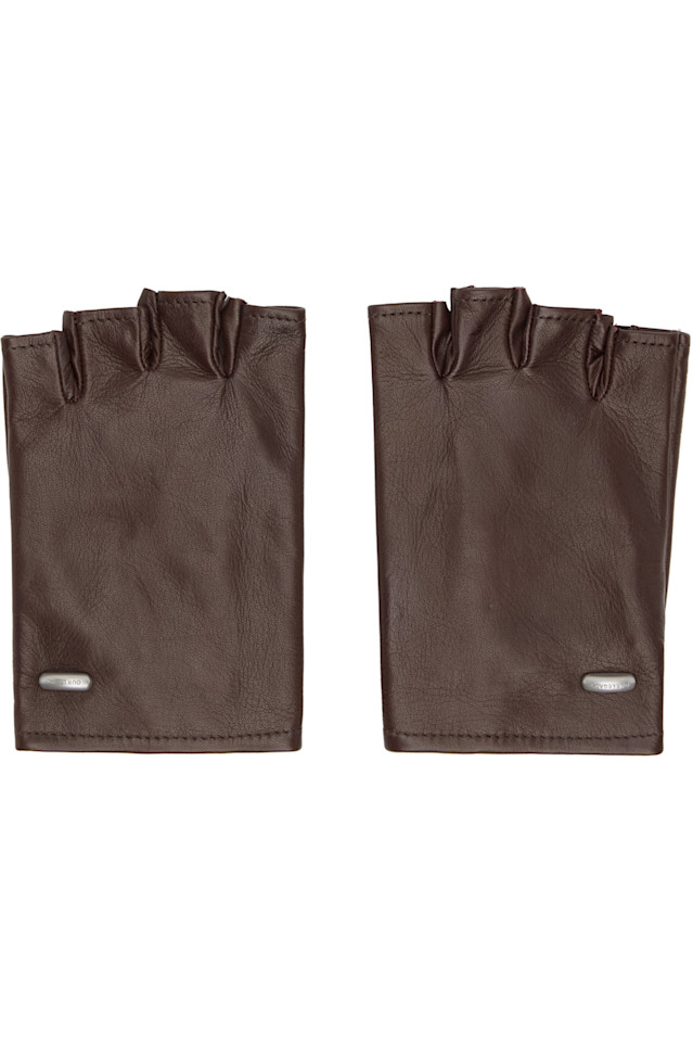 

Our Legacy Бордовые байкерские перчатки