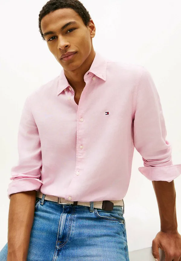 Рубашка прямого кроя из чистого выстиранного материала. Tommy Hilfiger, Classic Pink — фото 4