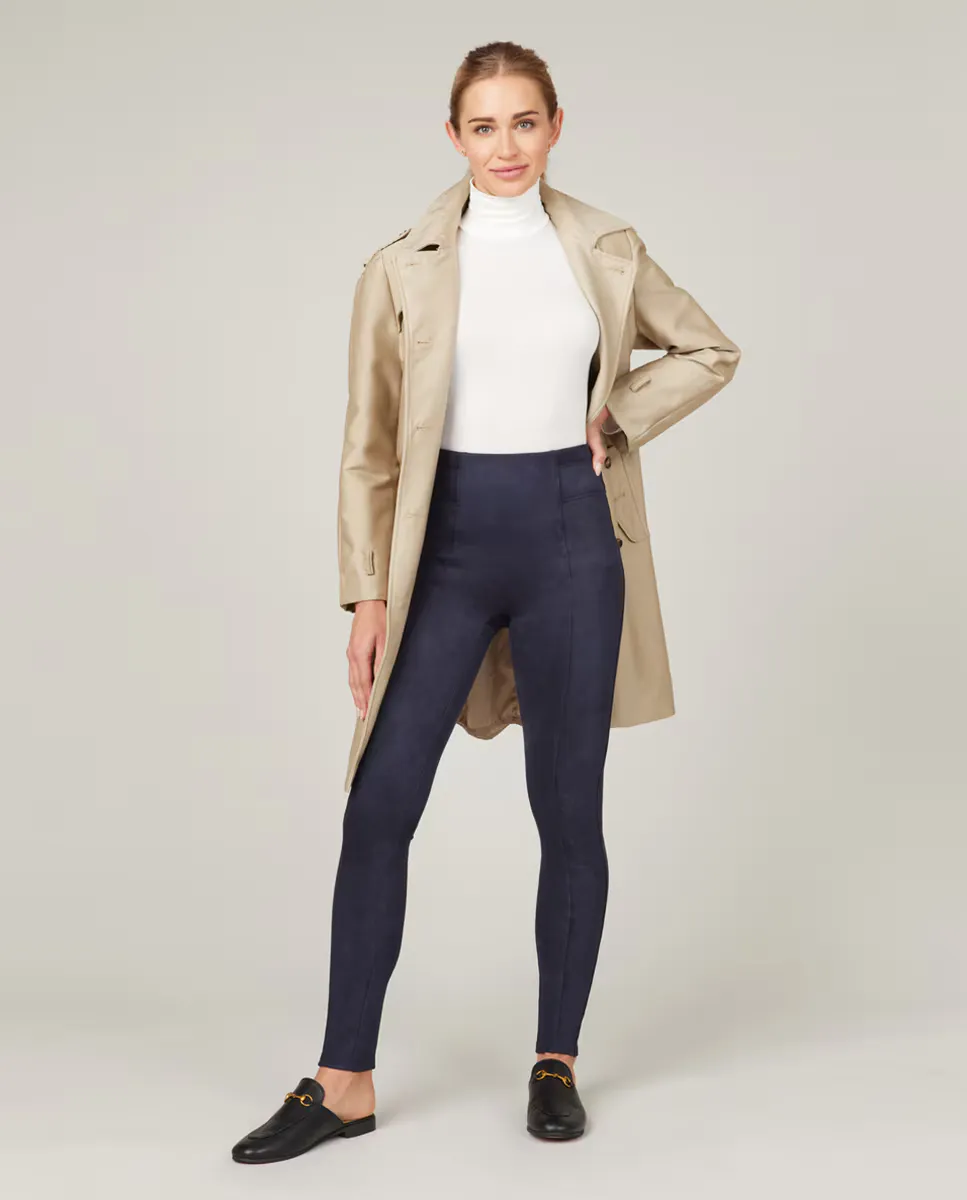 

Женские моделирующие леггинсы с эффектом замши Spanx, темно-синий