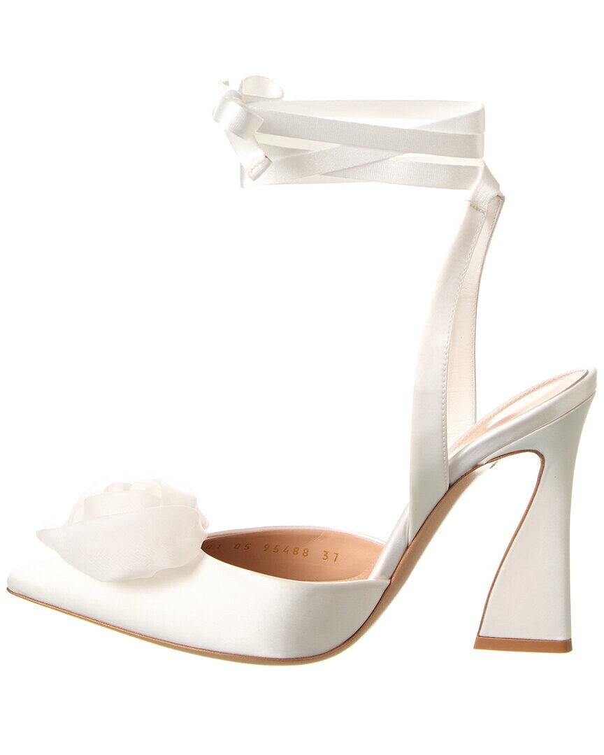 Атласные туфли Gianvito Rossi 105 с пяткой на пятке, белый — фото 2