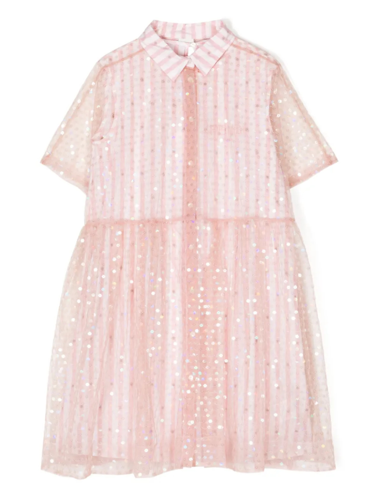 

Платье-рубашка с пайетками Fendi Kids, розовый