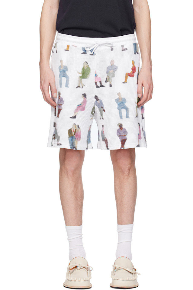 

Шорты вафельные Printed Jw Anderson, белый