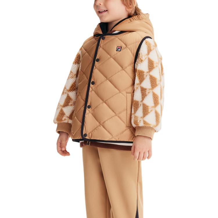 Утепленные куртки комплект из 2 предметов light taupe для детей 3-7 лет FILA KIDS, Light Taupe-Fbn — фото 3