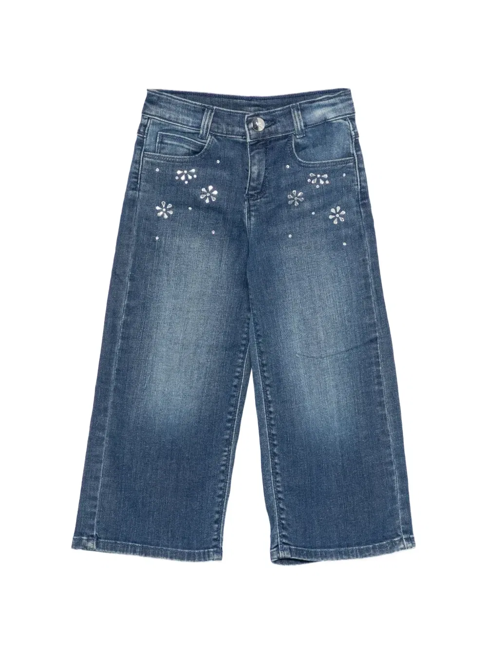 Джинсы с цветочным декором Liu Jo Kids, синий
