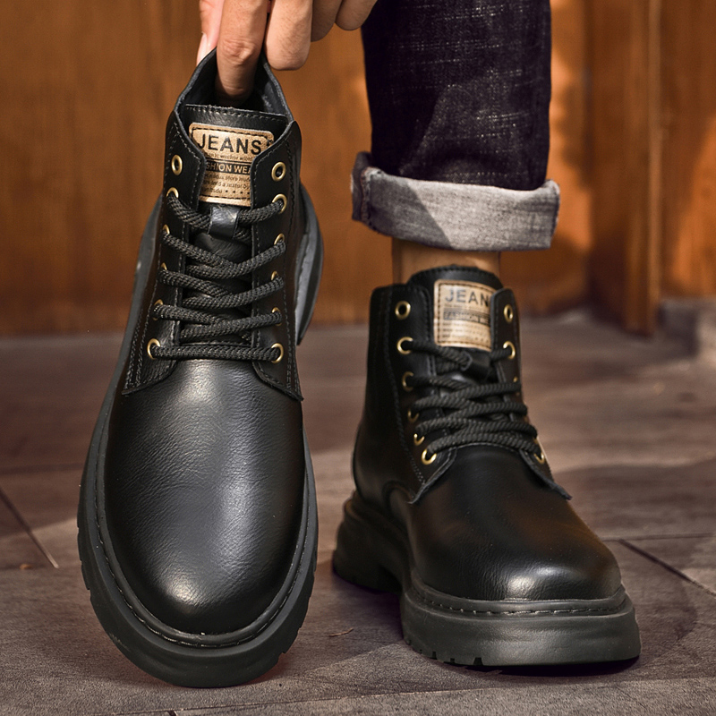 Bull Thunder Короткие мартинсы мужские утепленные коричневые, цвет Brown Insulated Shoes — фото 4