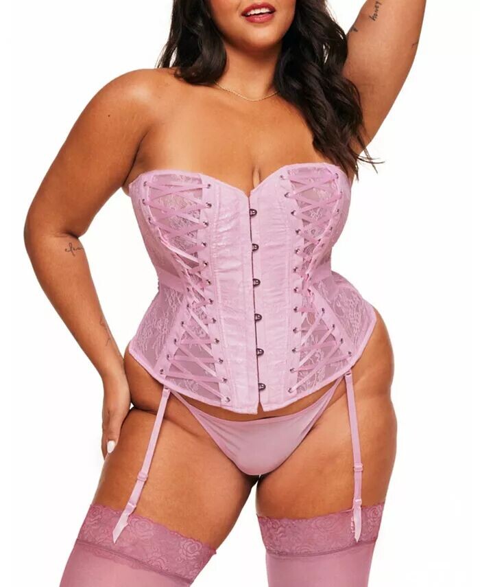 

Nikita, женский комплект без подкладки с корсетом и стрингами больших размеров Adore Me, розовый