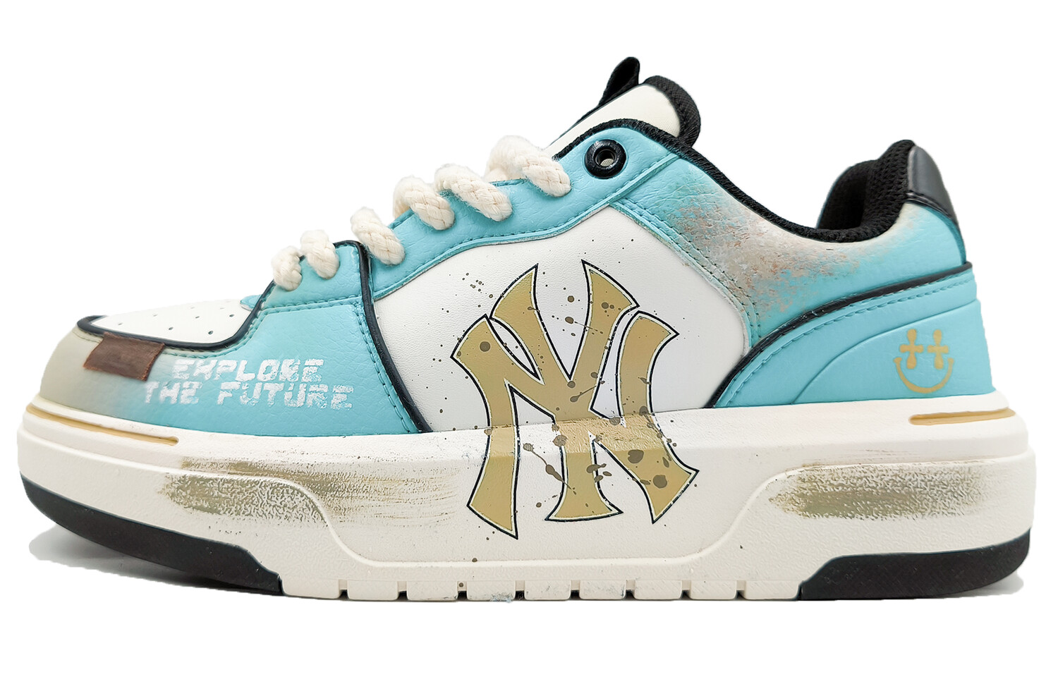 

Кроссовки MLB Chunky Liner Skateboarding Shoes Unisex Low-top Blue/White, синий