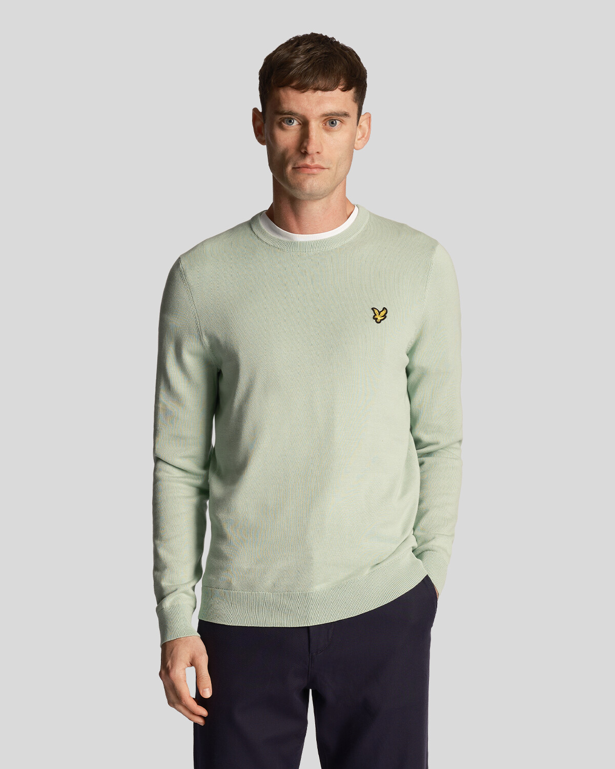 

Свитер с круглым вырезом из хлопка Lyle & Scott, зеленый